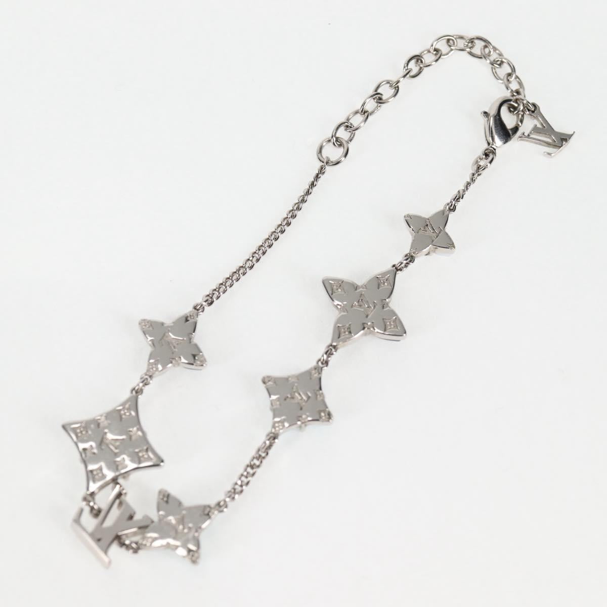 LOUIS VUITTON Monogram Sunrise Bracelet Metal Silver tone M1041A LV Auth 128887M