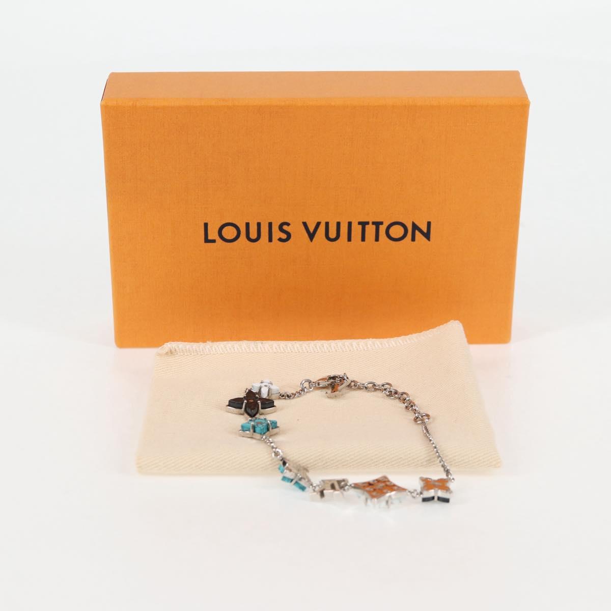 LOUIS VUITTON Monogram Sunrise Bracelet Metal Silver tone M1041A LV Auth 128887M
