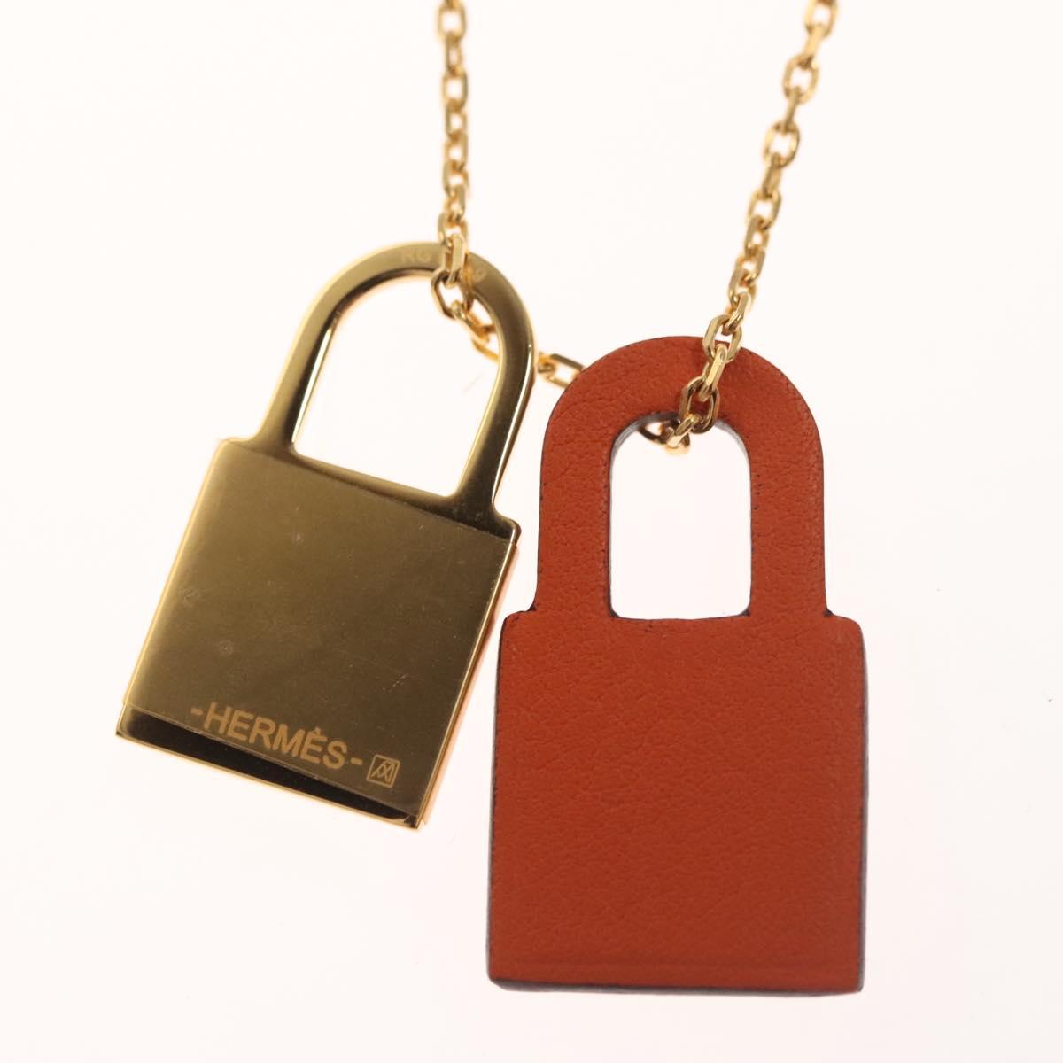 HERMES Orchestral PM Necklace metal Orange Auth 128890M