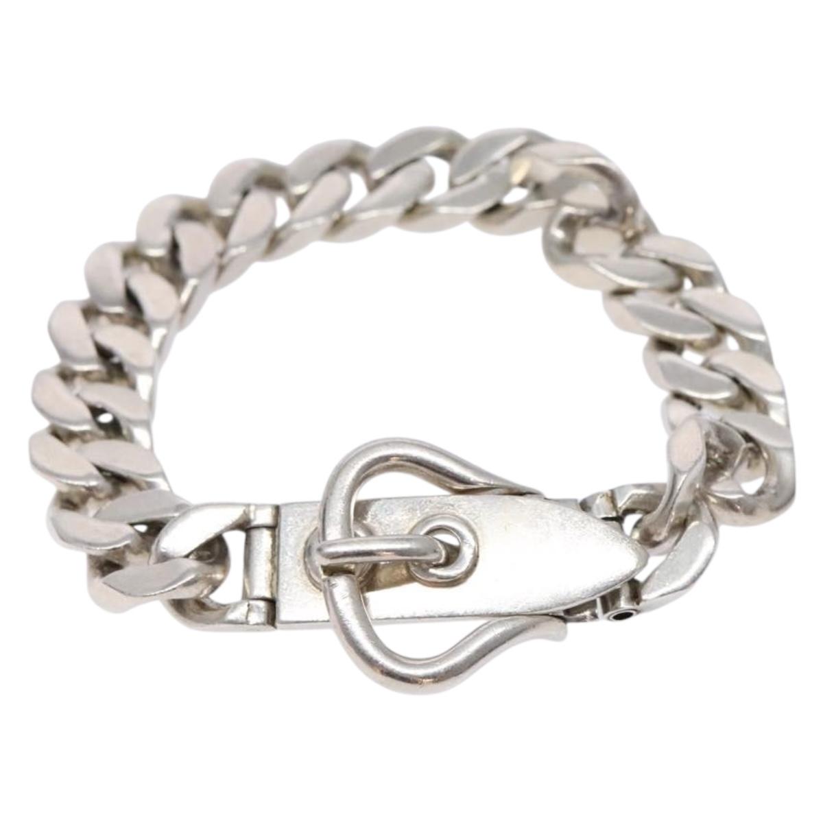 HERMES Boulevard MM Bracelet Ag925 Silver Auth 128907SM