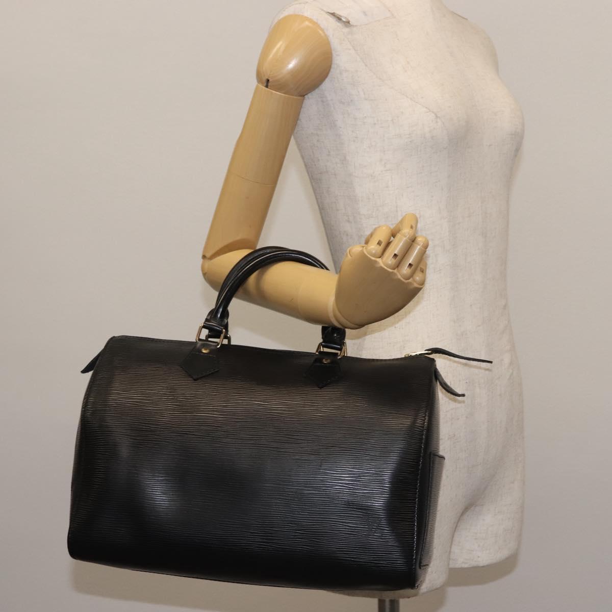 LOUIS VUITTON Epi Speedy 30 Hand Bag Noir Black M43002 LV Auth 128913