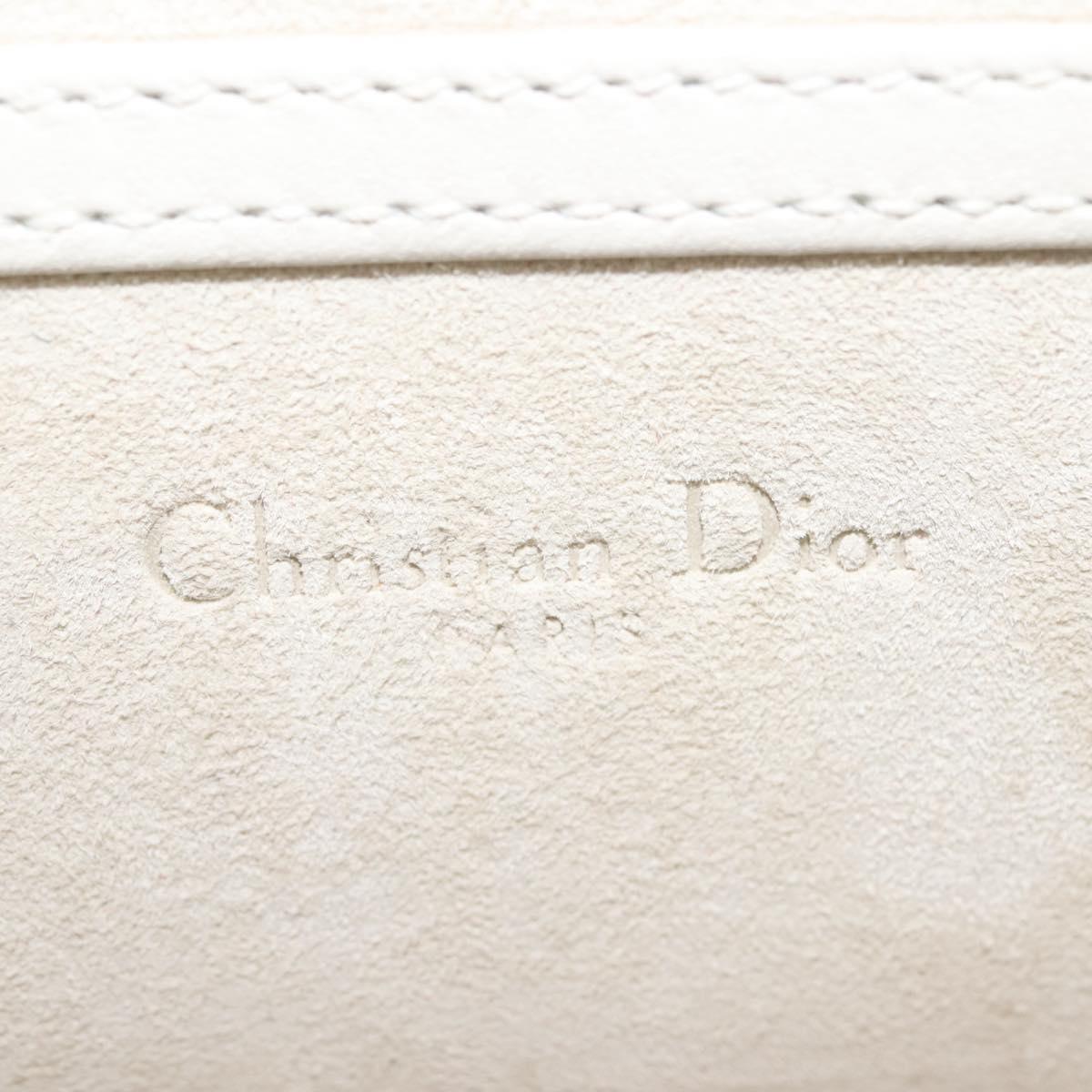 Christian Dior Chain Shoulder Bag Enamel Silver Auth 128918