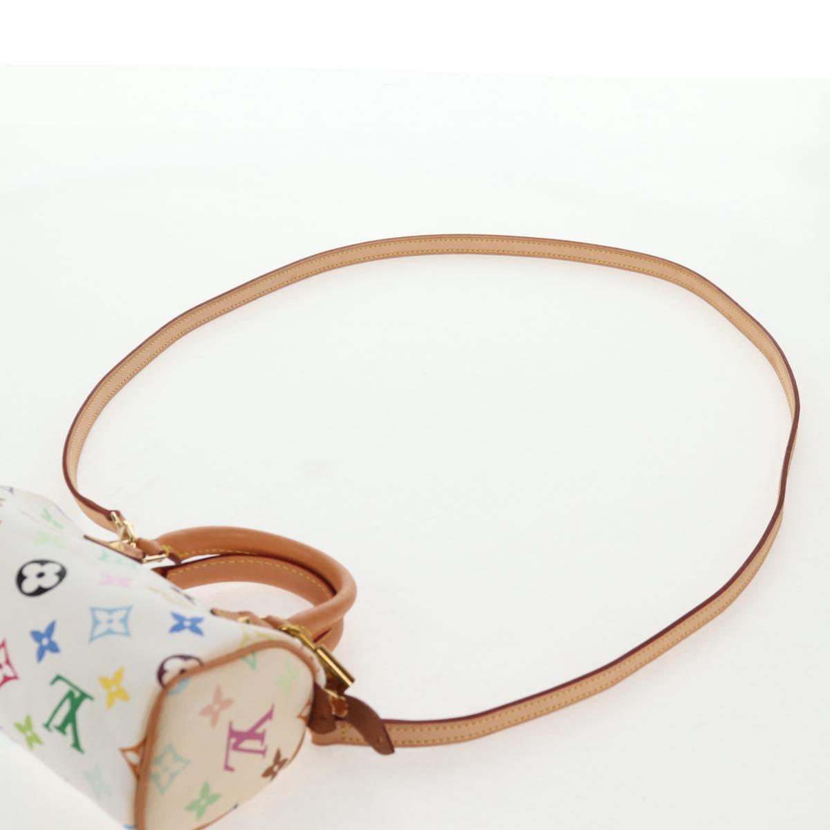 LOUIS VUITTON Monogram Multicolor Mini Speedy Hand Bag White M92645 Auth 128931A