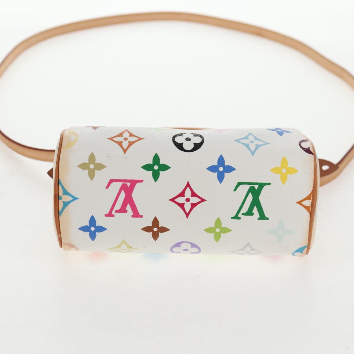LOUIS VUITTON Monogram Multicolor Mini Speedy Hand Bag White M92645 Auth 128931A