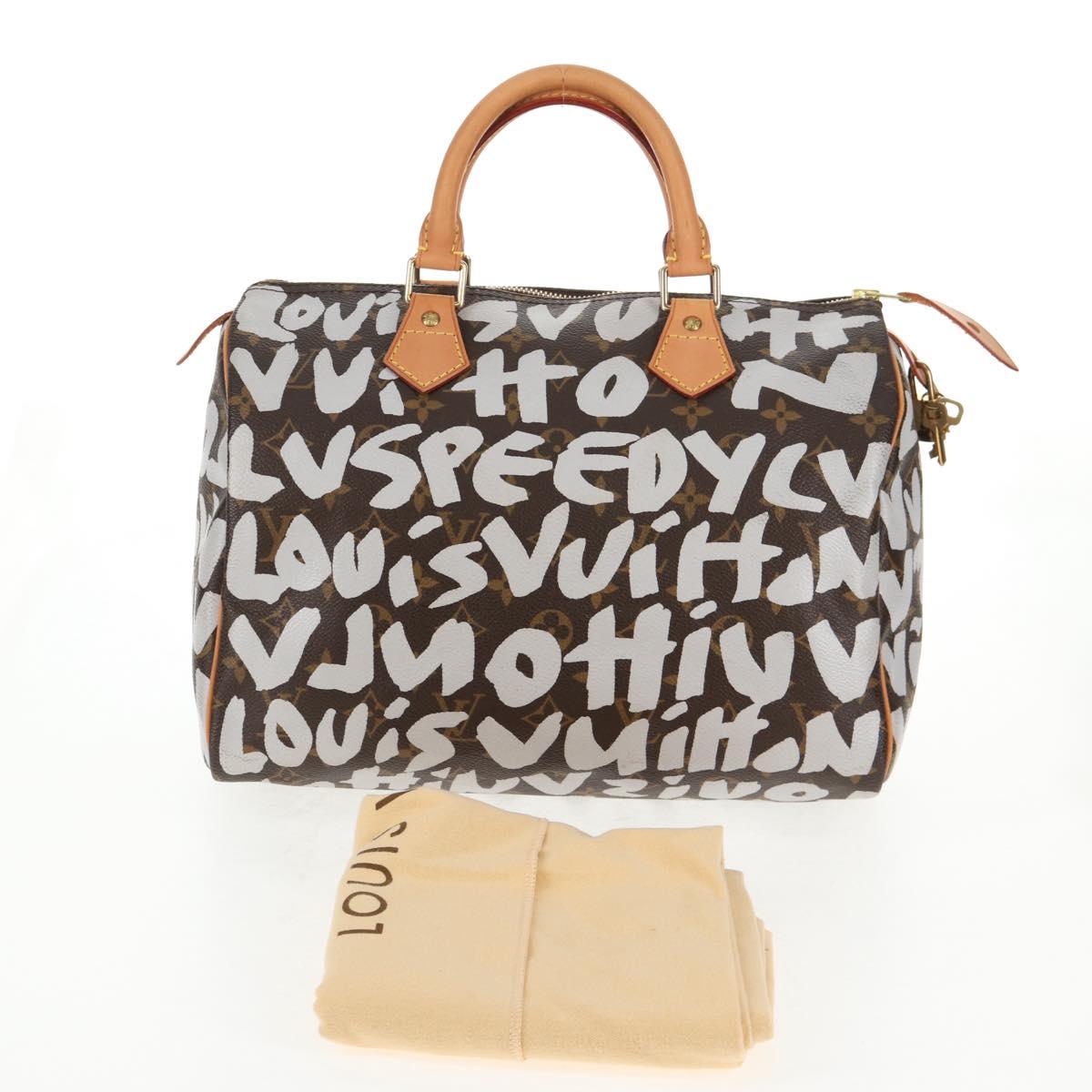 LOUIS VUITTON Monogram Graffiti Speedy 30 Hand Bag White M92195 LV Auth 128933V