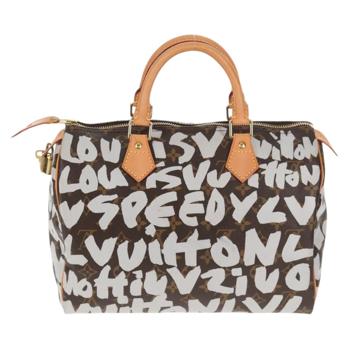 LOUIS VUITTON Monogram Graffiti Speedy 30 Hand Bag White M92195 LV Auth 128933V