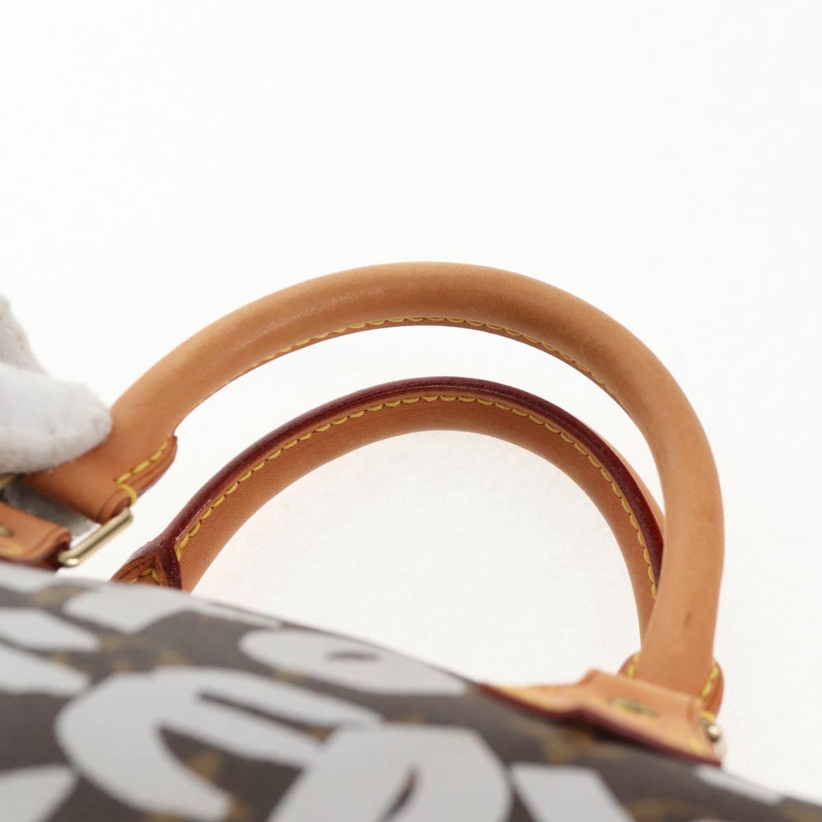 LOUIS VUITTON Monogram Graffiti Speedy 30 Hand Bag White M92195 LV Auth 128933V