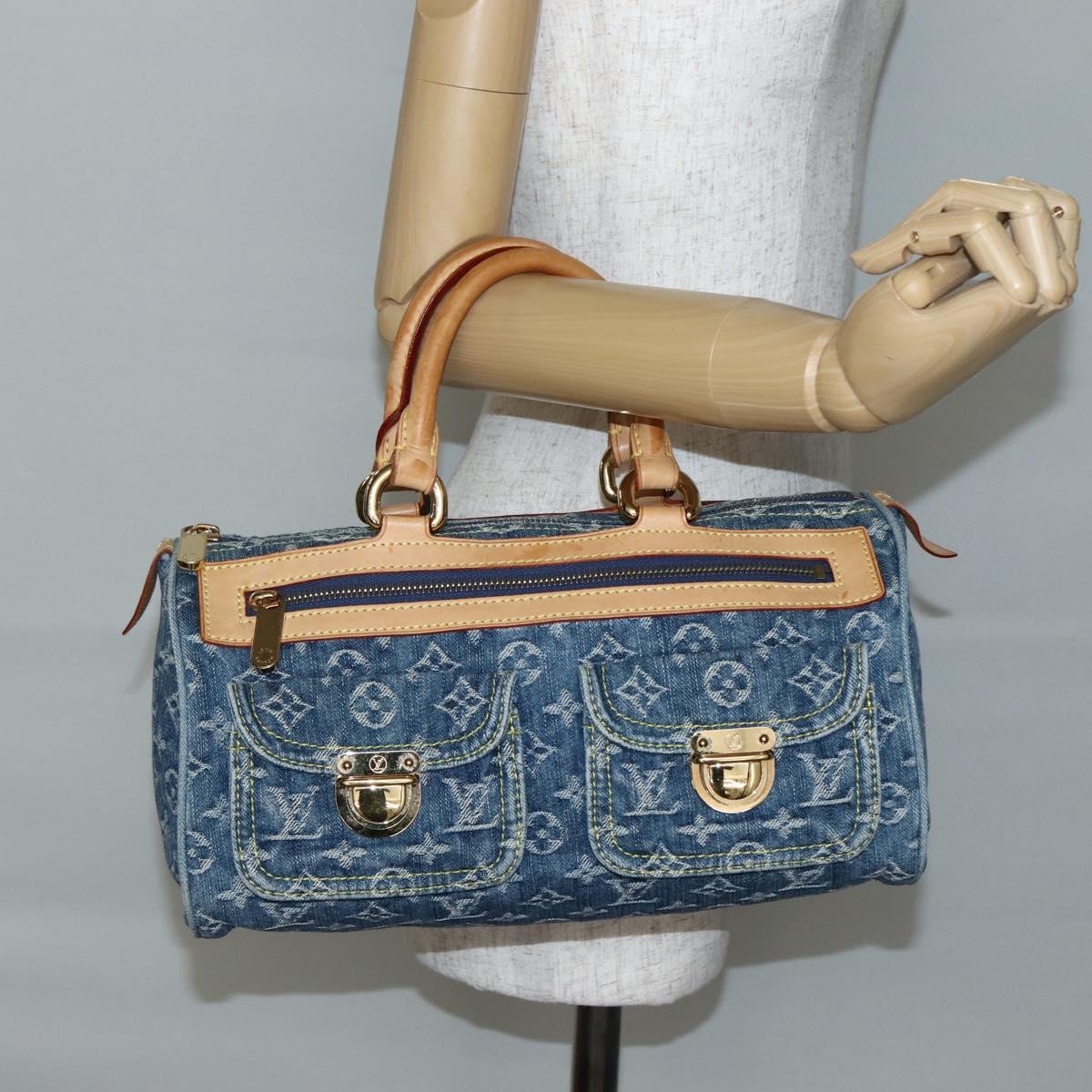 LOUIS VUITTON Monogram Denim Neo Speedy Hand Bag Blue M95019 LV Auth 128934V