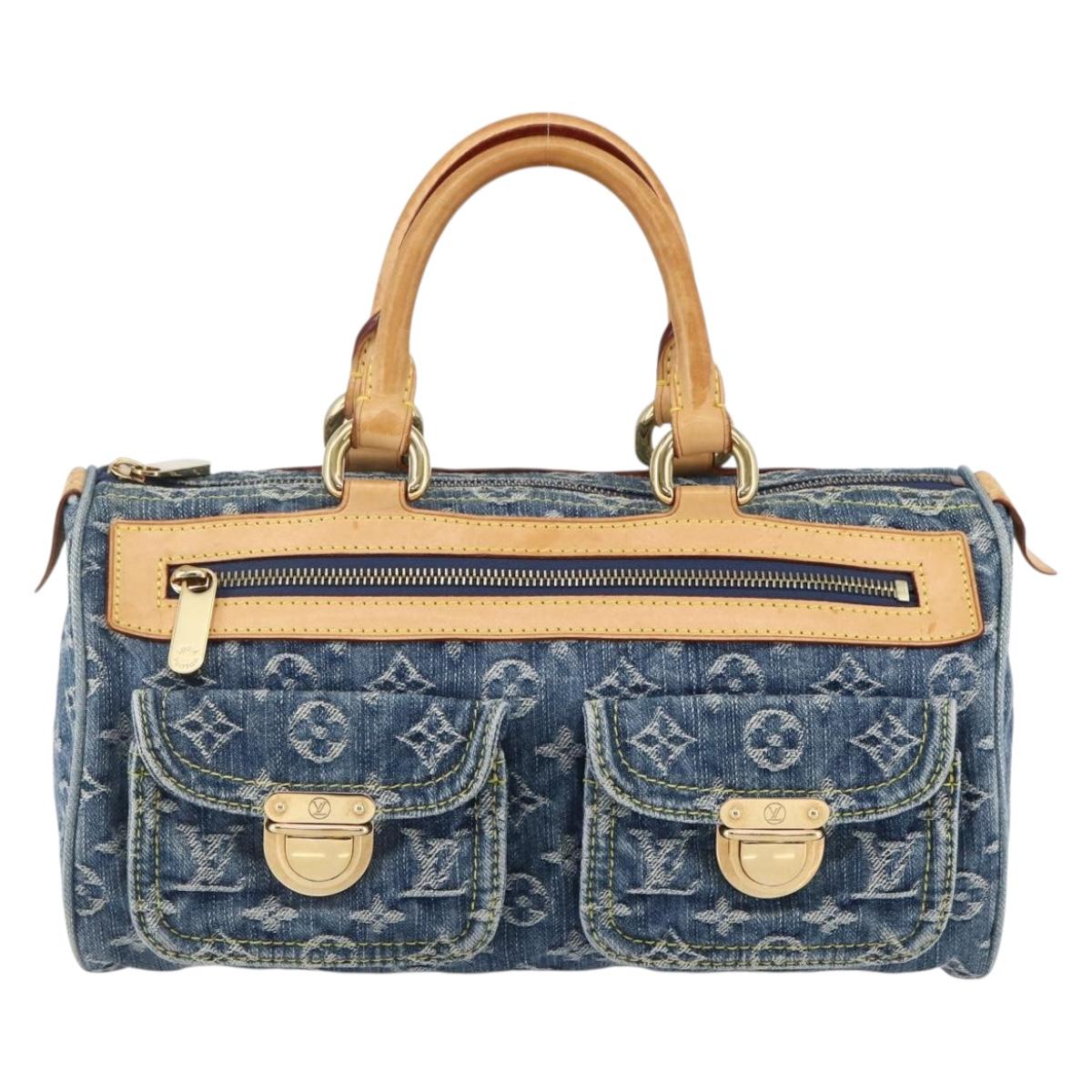 LOUIS VUITTON Monogram Denim Neo Speedy Hand Bag Blue M95019 LV Auth 128934V