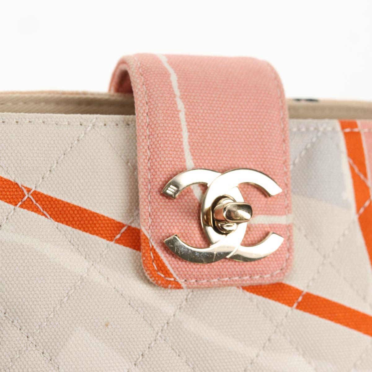 CHANEL Matelasse Chain Shoulder Bag Canvas Pink Gold CC Auth 128939SAM