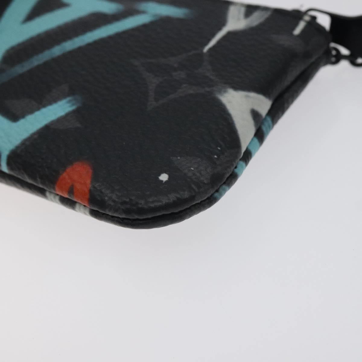 LOUIS VUITTON Eclipse Graffiti Pochette Cles Coin Purse M81975 Auth 128951