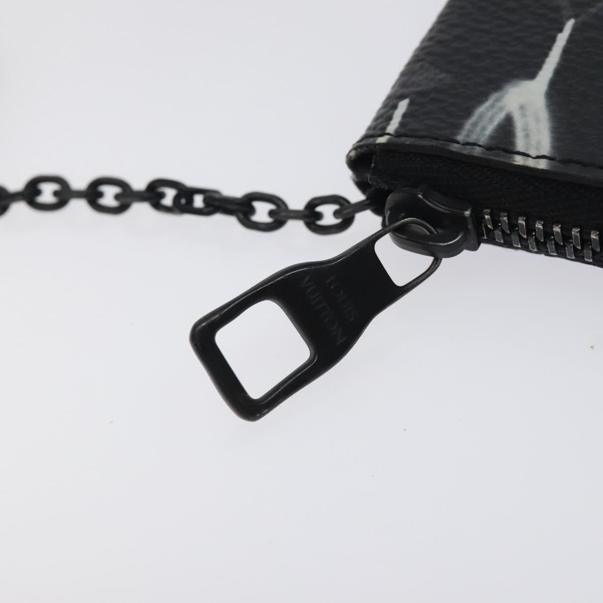 LOUIS VUITTON Eclipse Graffiti Pochette Cles Coin Purse M81975 Auth 128951