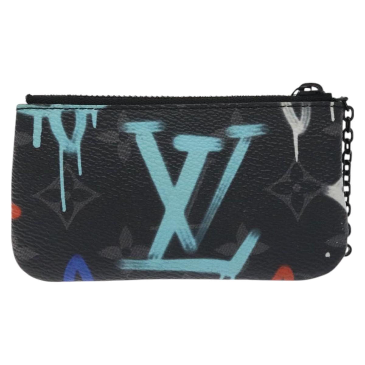 LOUIS VUITTON Eclipse Graffiti Pochette Cles Coin Purse M81975 Auth 128951