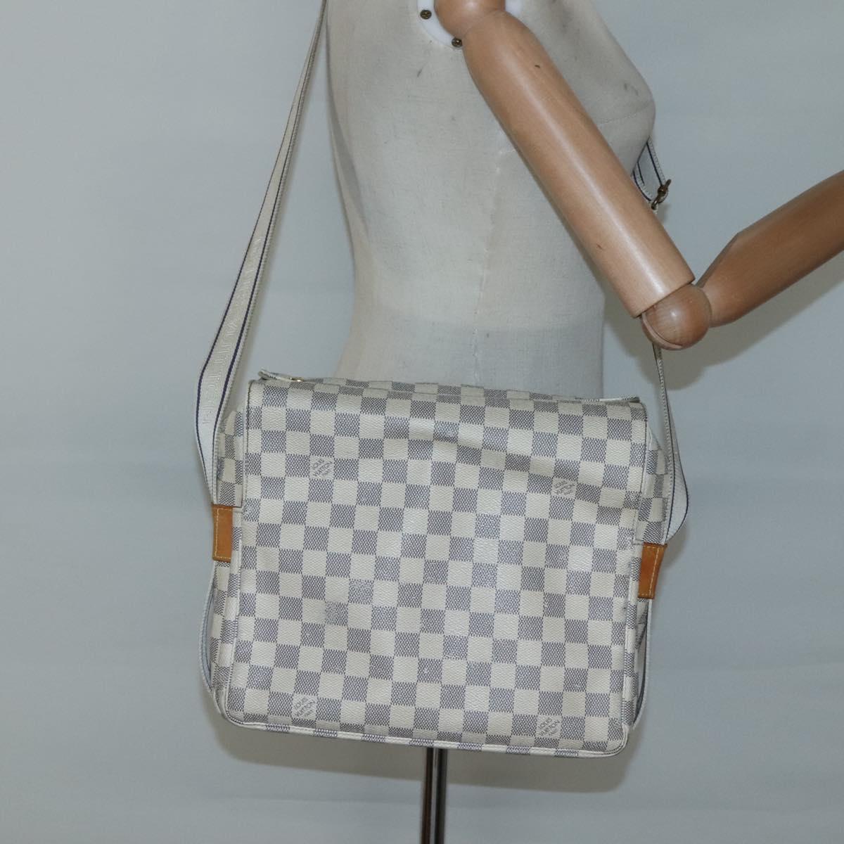 LOUIS VUITTON Damier Azur Naviglio Shoulder Bag N51189 LV Auth 128957
