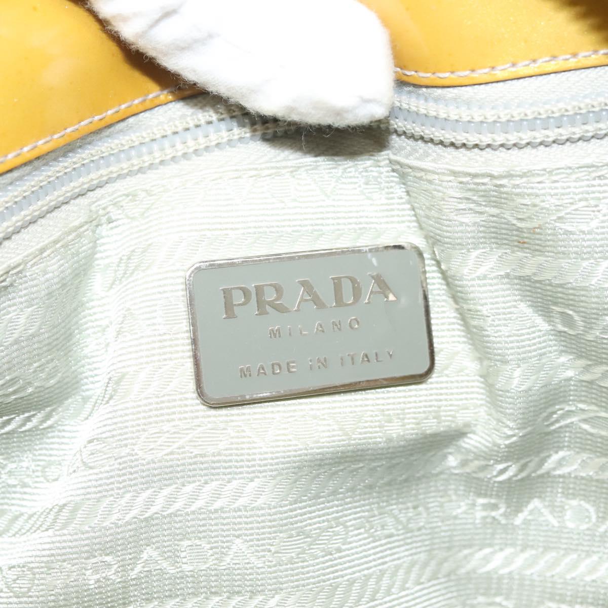 PRADA Shoulder Bag Nylon Enamel Light Blue Silver Auth 128965