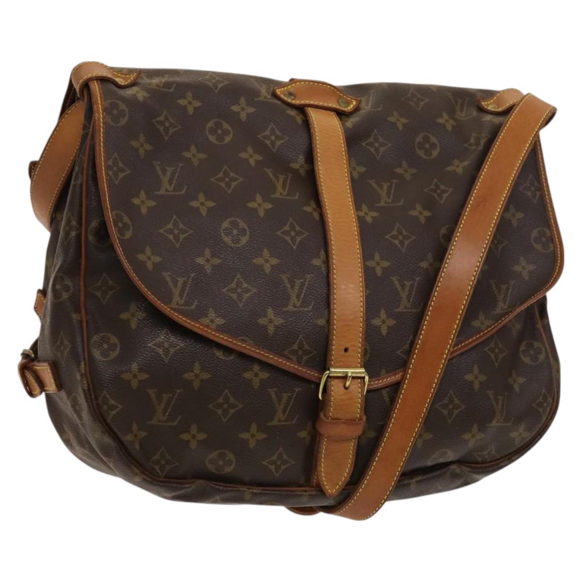 LOUIS VUITTON Monogram Saumur 35 Shoulder Bag M42254 LV Auth 128972