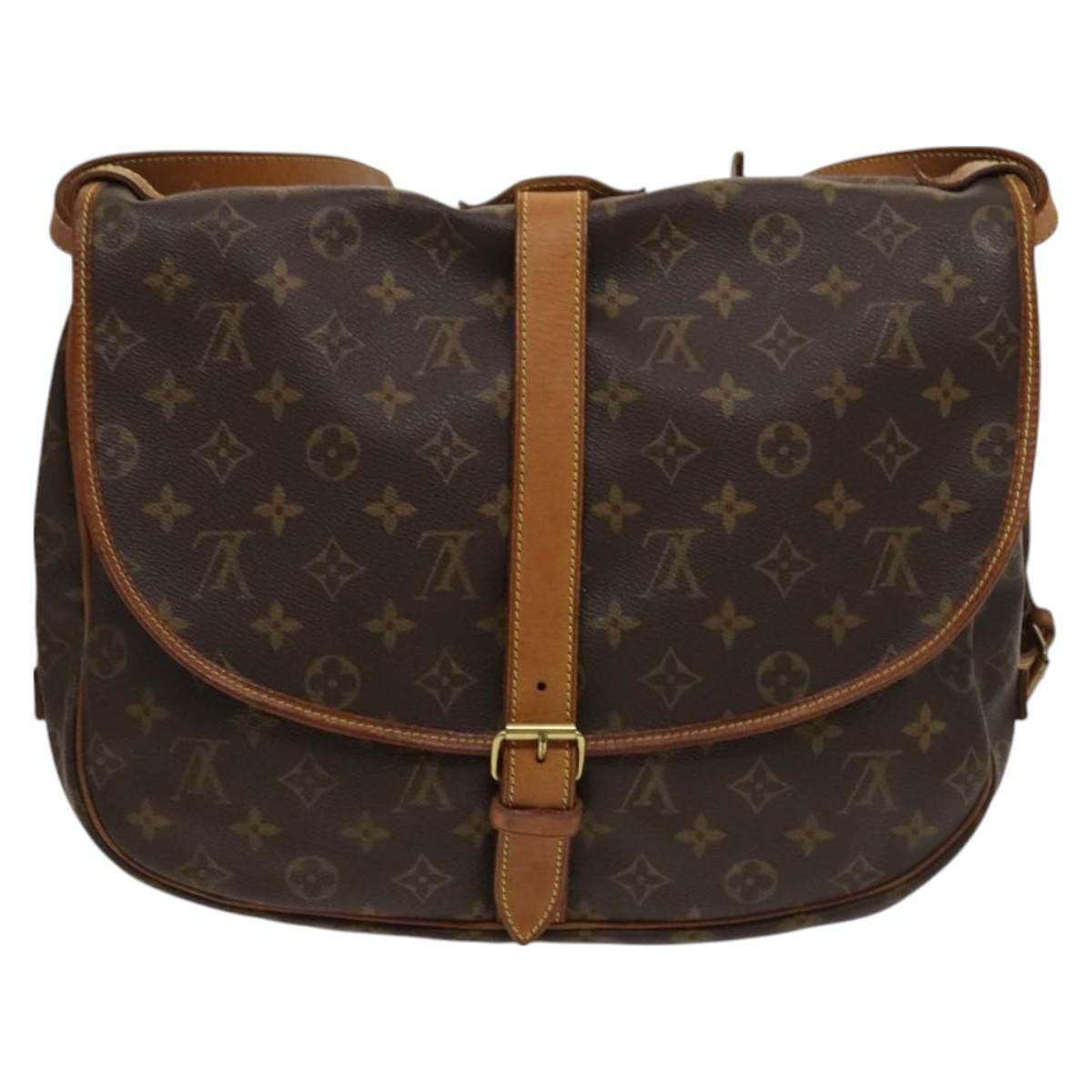 LOUIS VUITTON Monogram Saumur 35 Shoulder Bag M42254 LV Auth 128972
