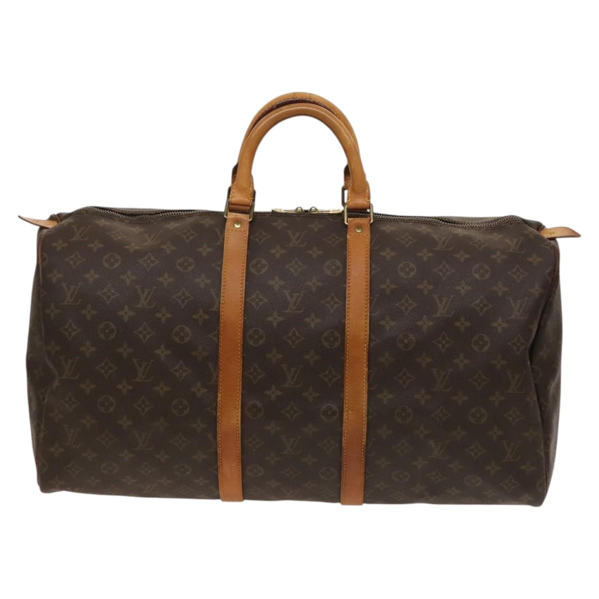 LOUIS VUITTON Monogram Keepall 55 Boston Bag M41424 LV Auth 128983