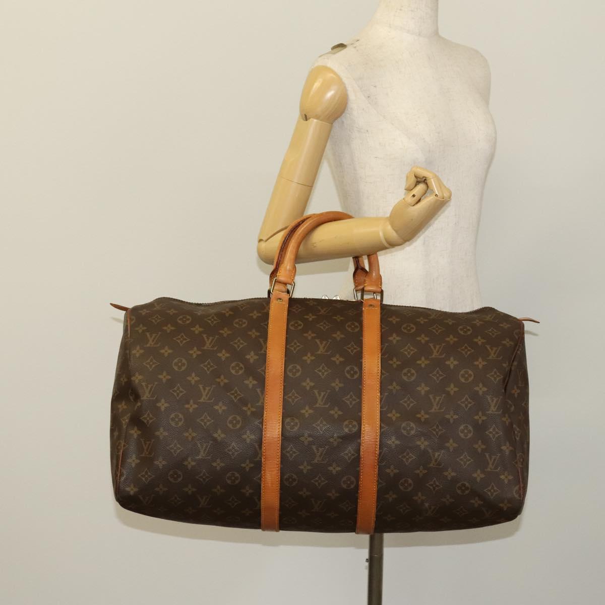 LOUIS VUITTON Monogram Keepall 55 Boston Bag M41424 LV Auth 128983
