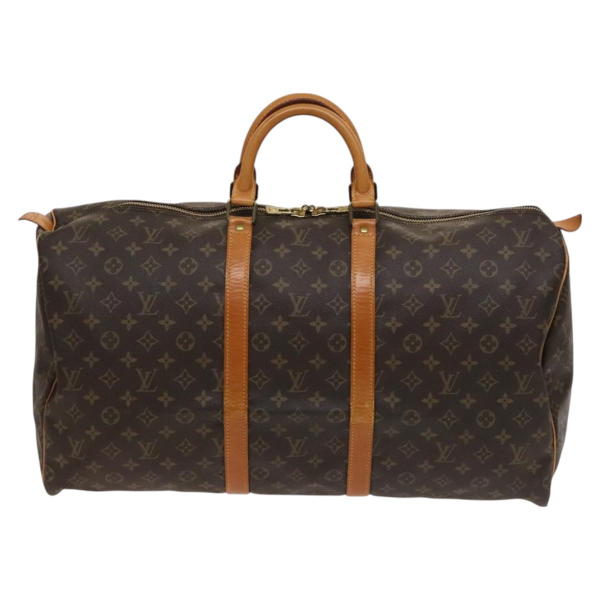 LOUIS VUITTON Monogram Keepall 55 Boston Bag M41424 LV Auth 128986