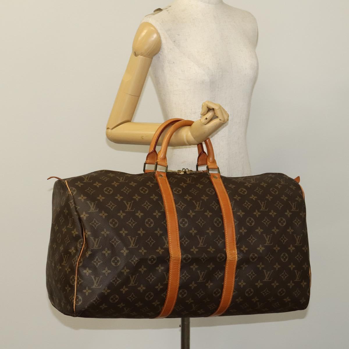 LOUIS VUITTON Monogram Keepall 55 Boston Bag M41424 LV Auth 128986