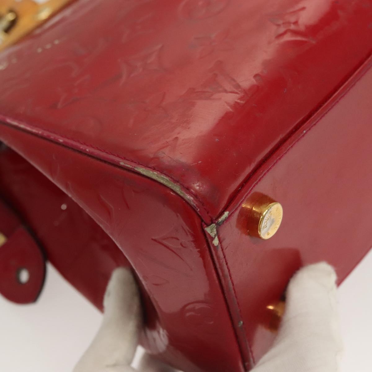 LOUIS VUITTON Vernis Blair MM Hand Bag 2way Rose Andian M91798 LV Auth 128991
