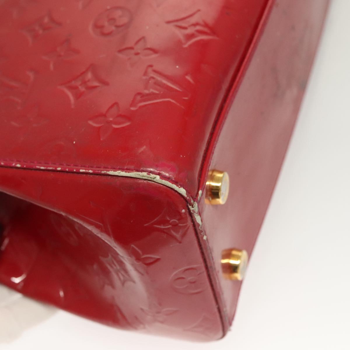 LOUIS VUITTON Vernis Blair MM Hand Bag 2way Rose Andian M91798 LV Auth 128991