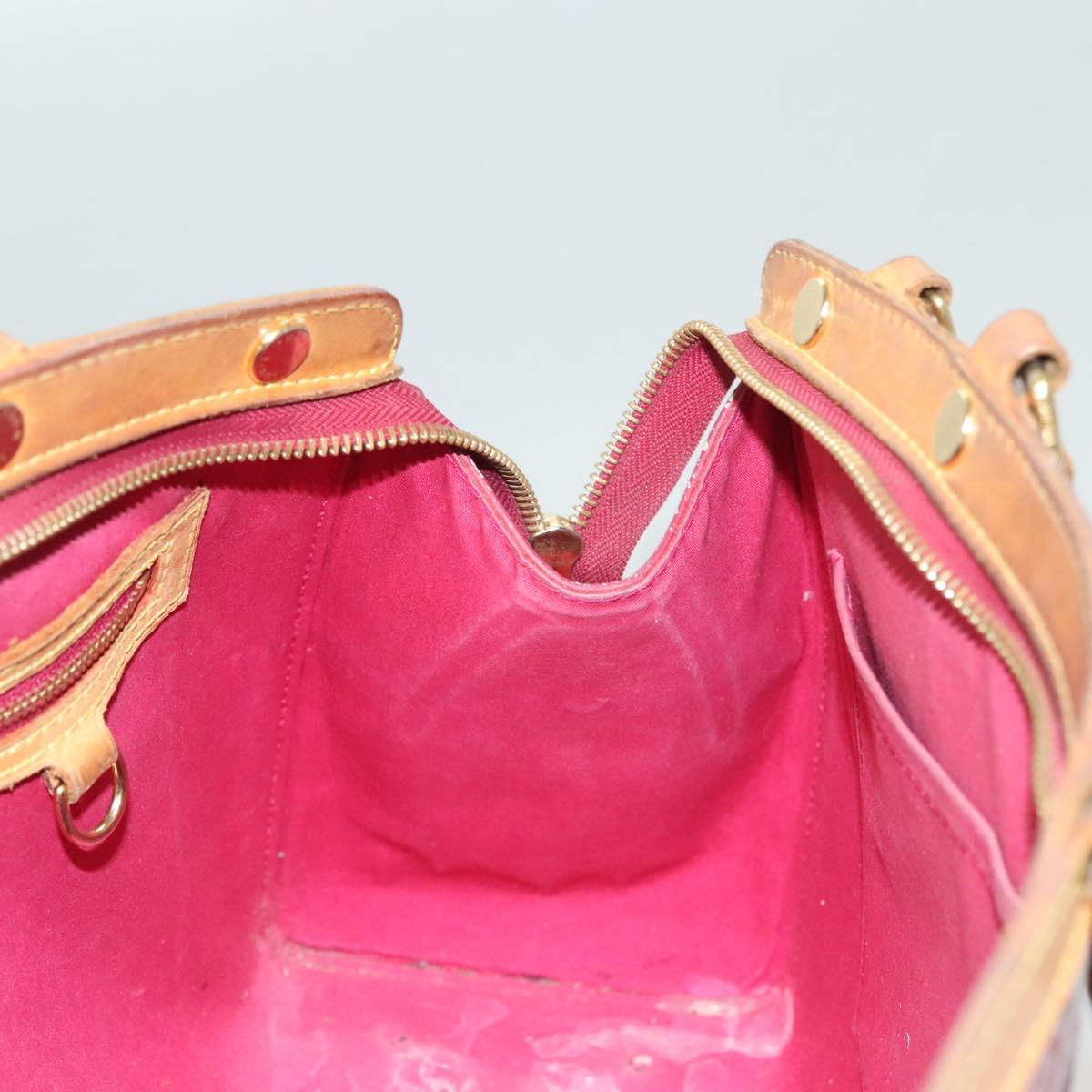 LOUIS VUITTON Vernis Blair MM Hand Bag 2way Rose Andian M91798 LV Auth 128991