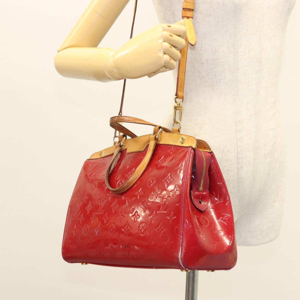 LOUIS VUITTON Vernis Blair MM Hand Bag 2way Rose Andian M91798 LV Auth 128991