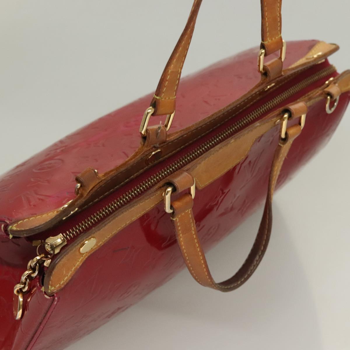 LOUIS VUITTON Vernis Blair MM Hand Bag 2way Rose Andian M91798 LV Auth 128991