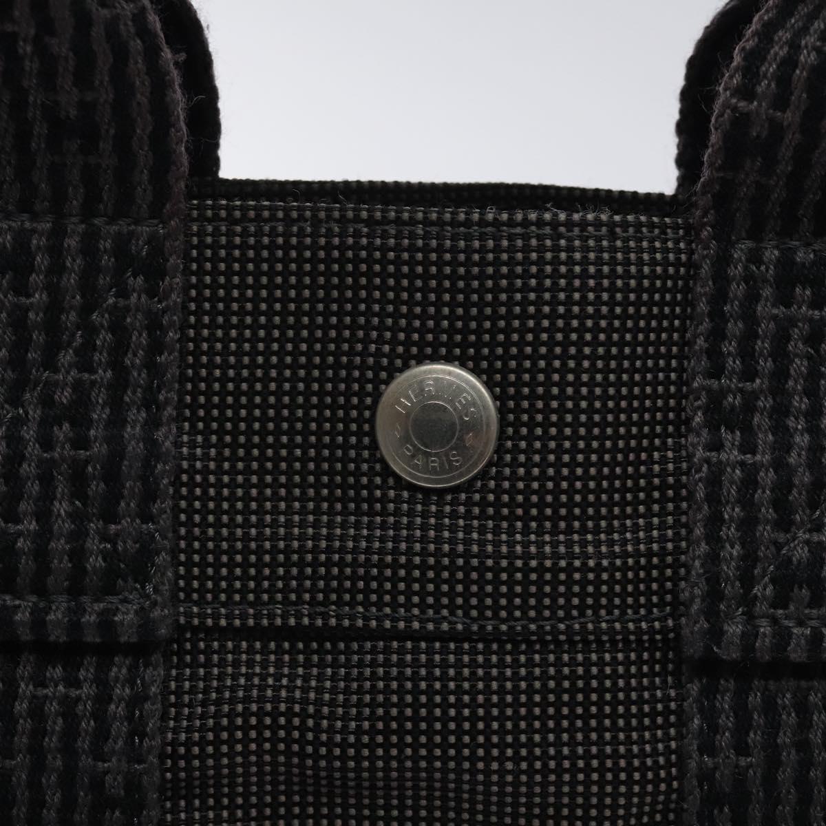 HERMES Her Line PM Backpack Canvas Gray Silver Auth 129003