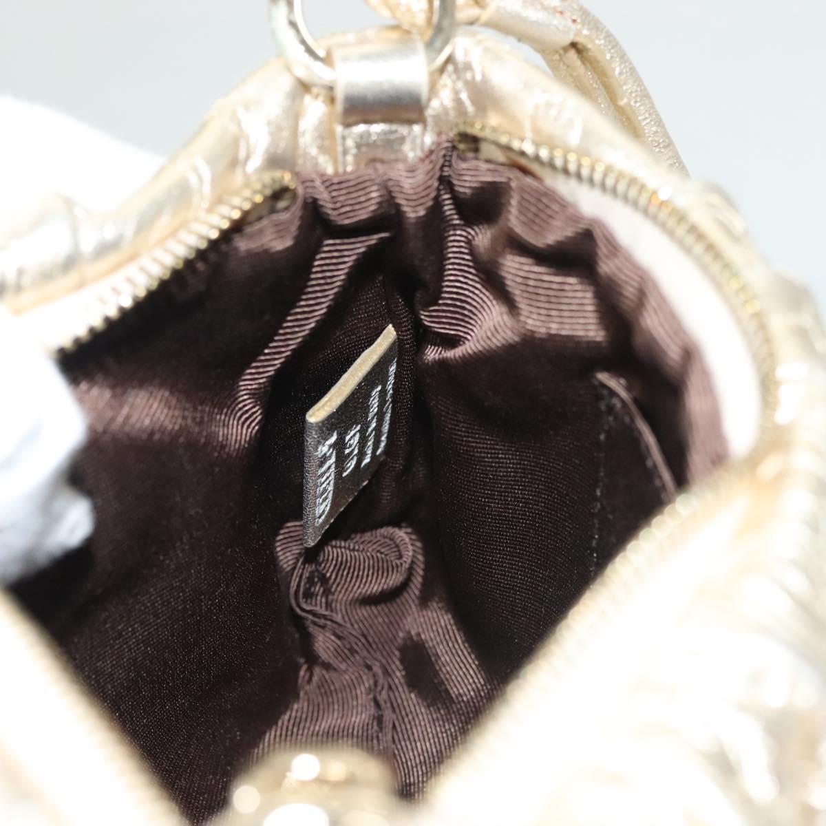 BALLY Shoulder Bag Leather Champagne Gold Auth 129006