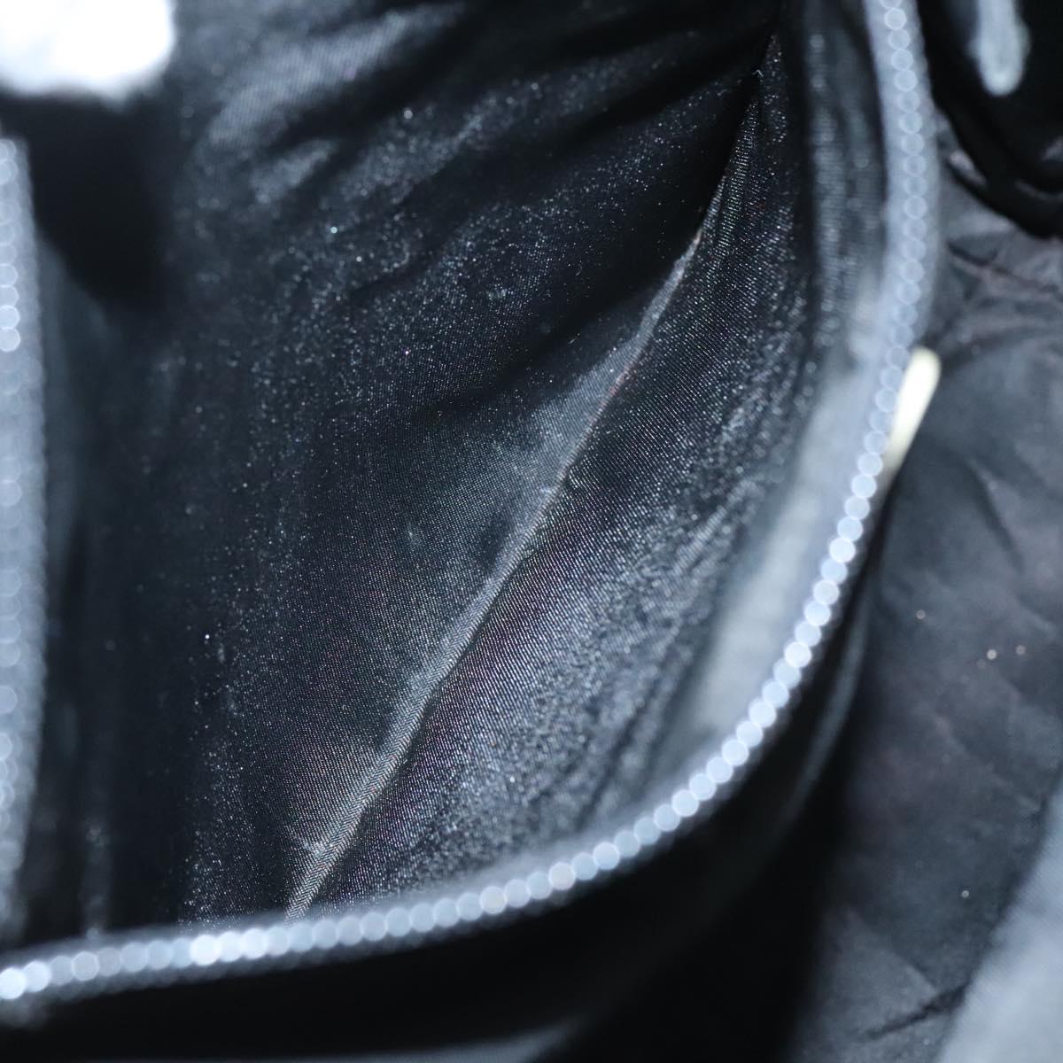 PRADA Hand Bag Nylon Plastic Black Silver Auth 129008