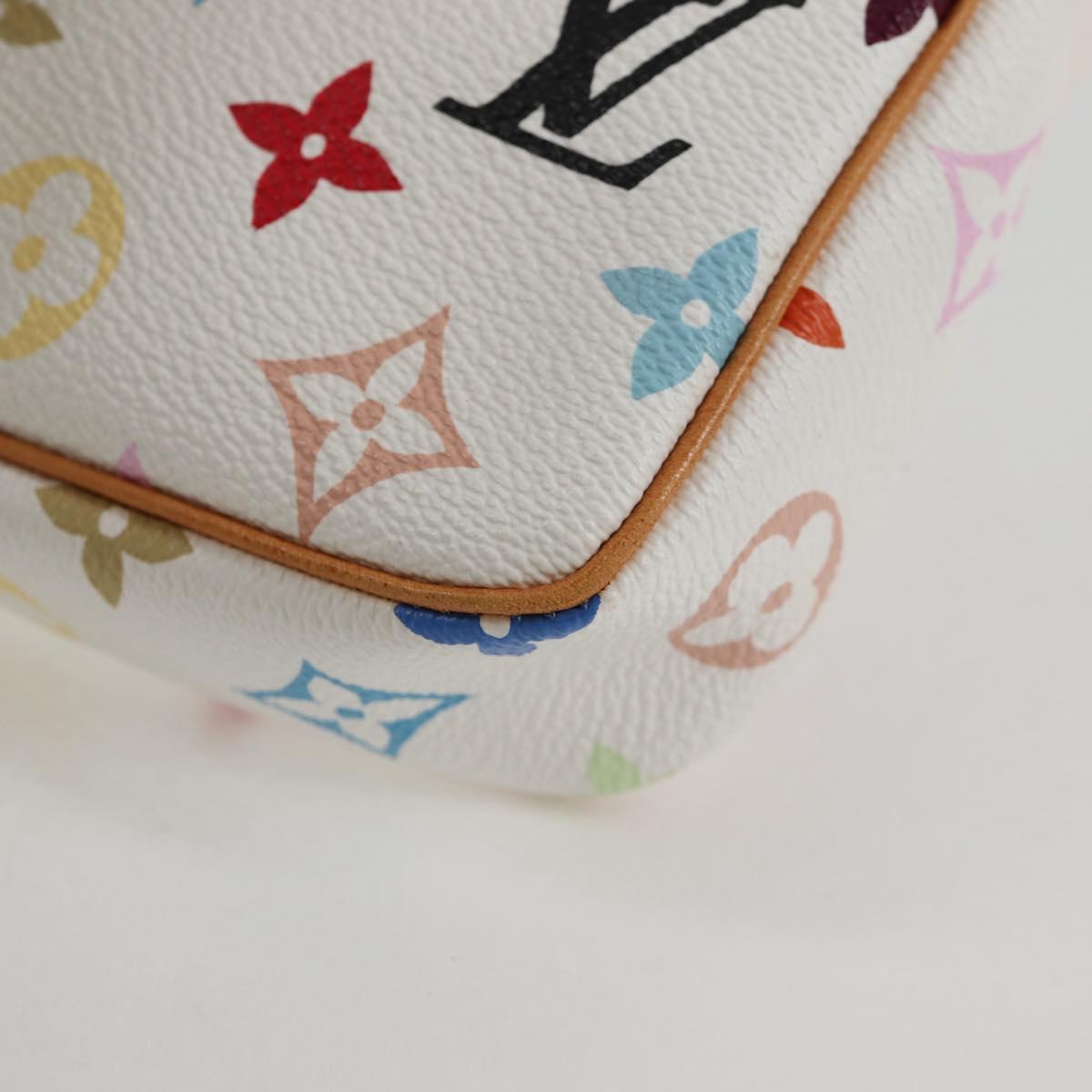 LOUIS VUITTON Multicolor Pochette Accessoires Pouch White M92649 LV Auth 129011V
