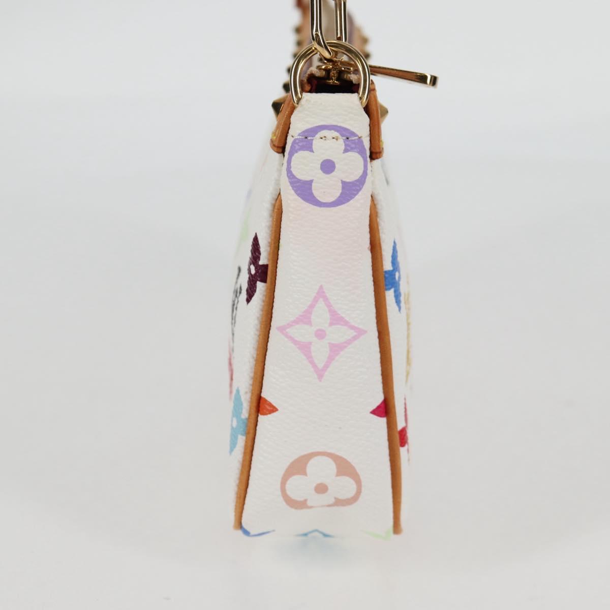 LOUIS VUITTON Multicolor Pochette Accessoires Pouch White M92649 LV Auth 129011V