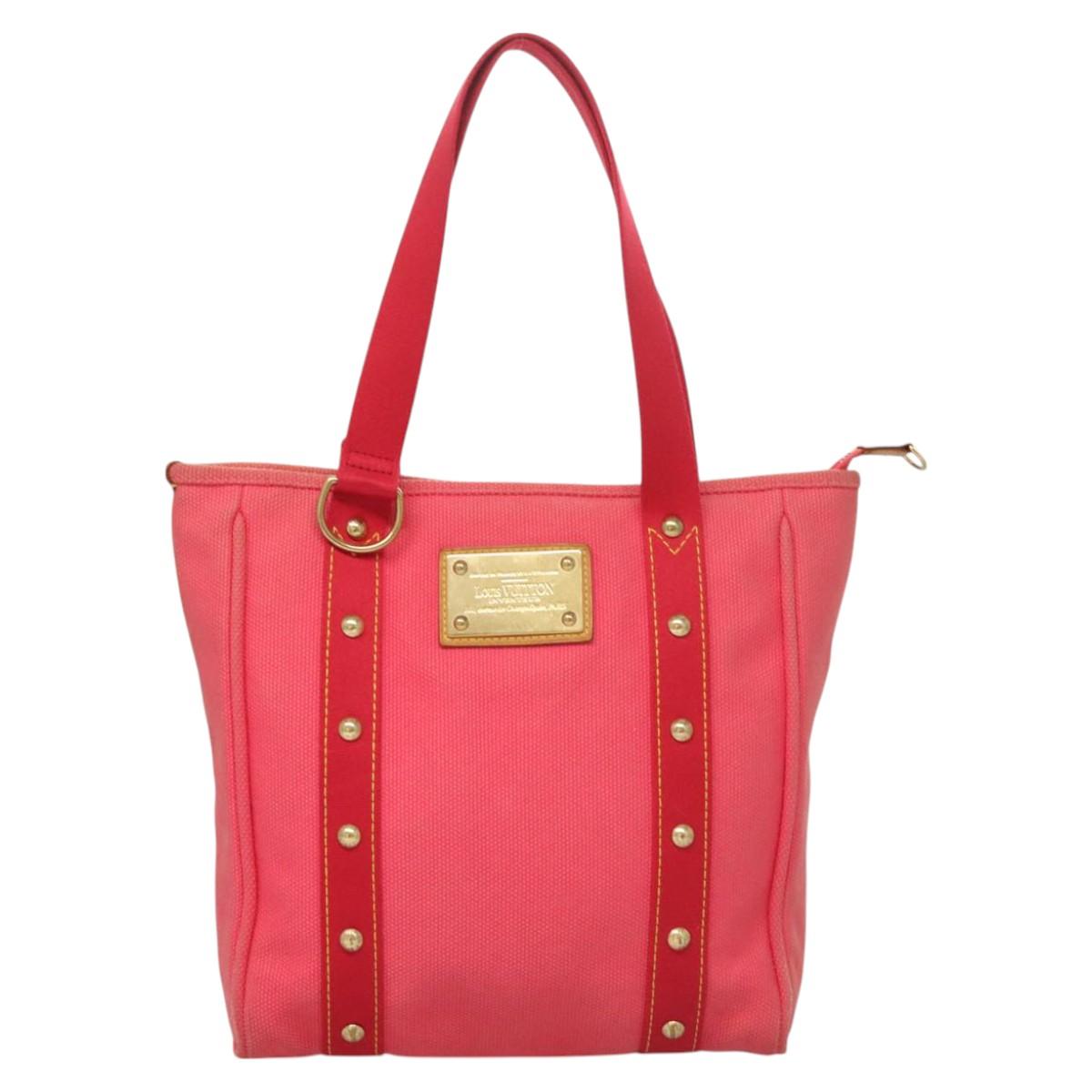 LOUIS VUITTON Antigua Cabas MM Tote Bag Pink M40085 LV Auth 129032