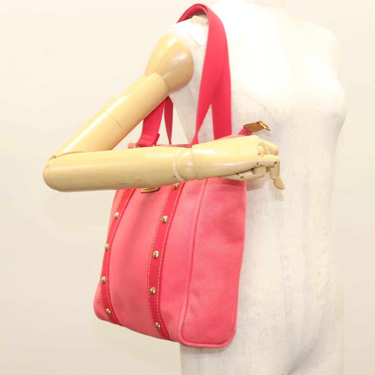 LOUIS VUITTON Antigua Cabas MM Tote Bag Pink M40085 LV Auth 129032