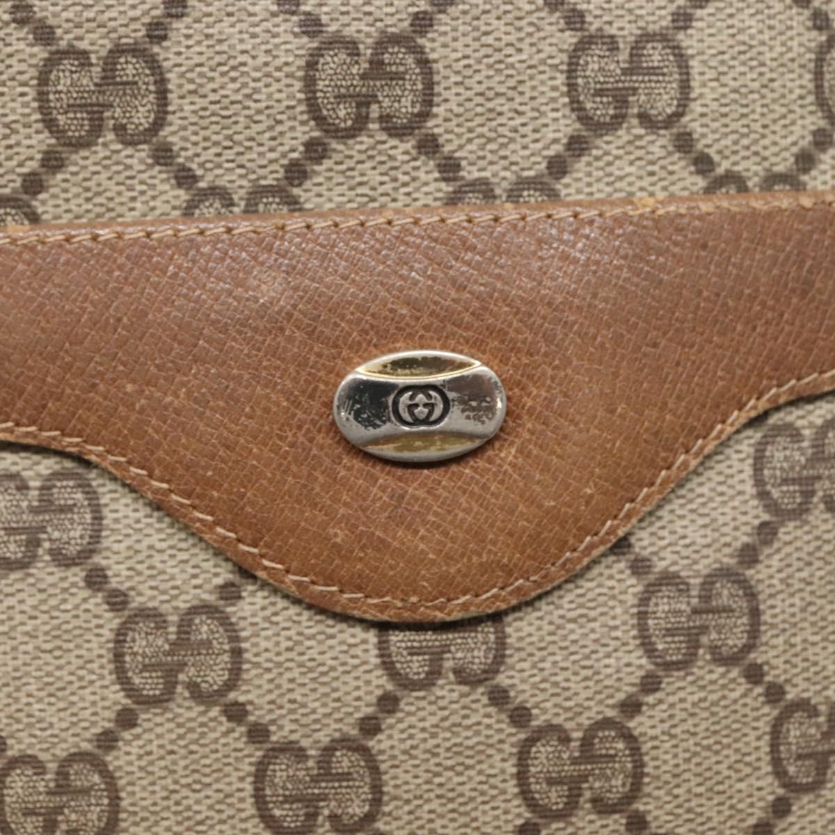 GUCCI GG Supreme Web Sherry Line Tote Bag PVC Beige Red 40 02 003 Auth 129047