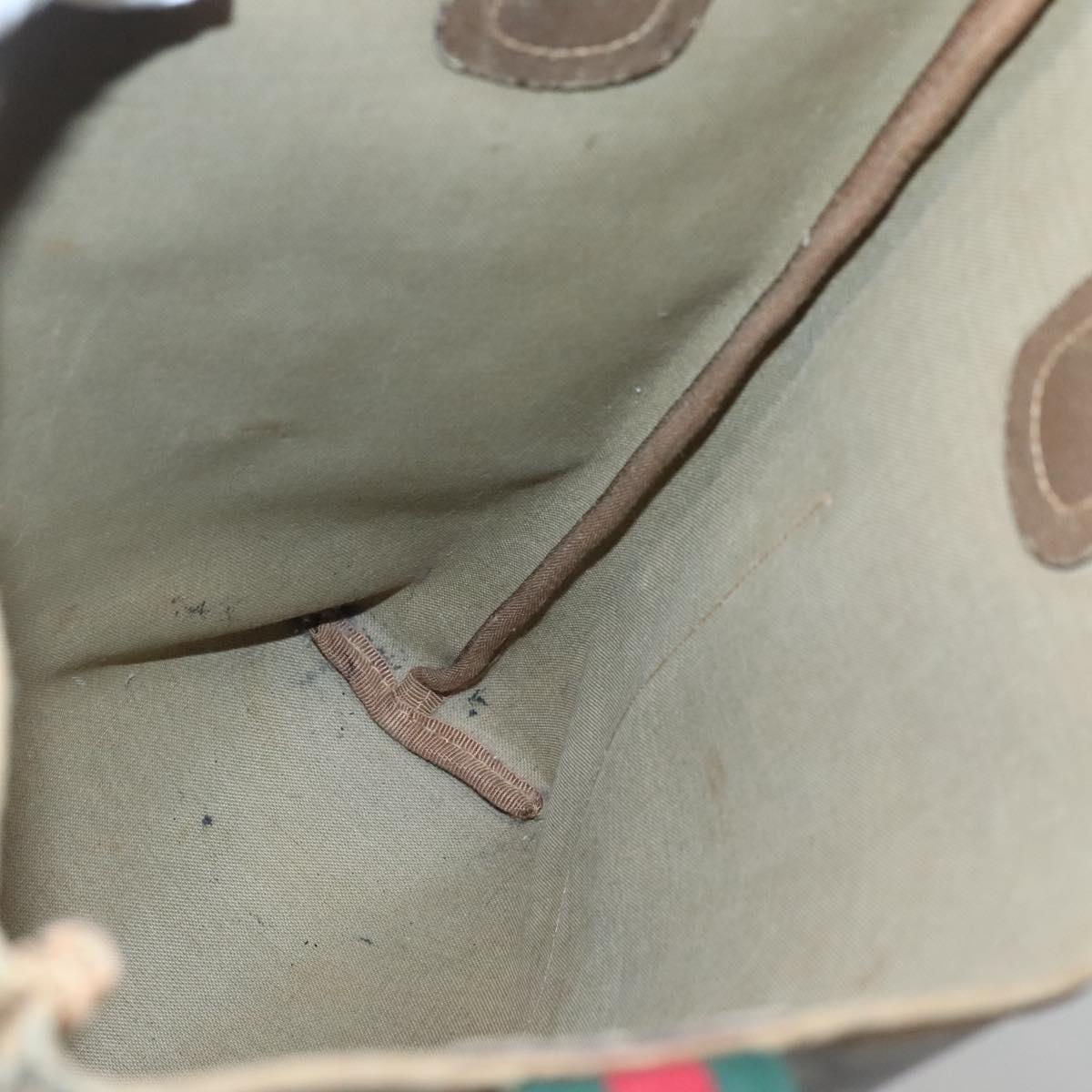 GUCCI GG Supreme Web Sherry Line Tote Bag PVC Beige Red 40 02 003 Auth 129047