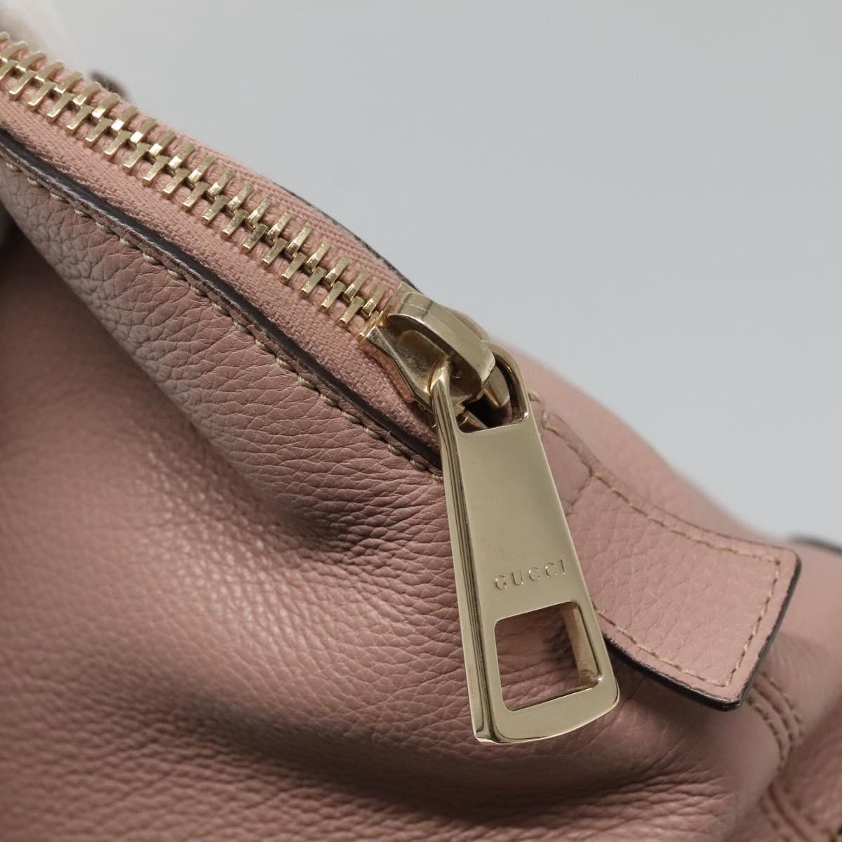 GUCCI Brie Shoulder Bag Leather Gold Pink 323673 Auth 129062