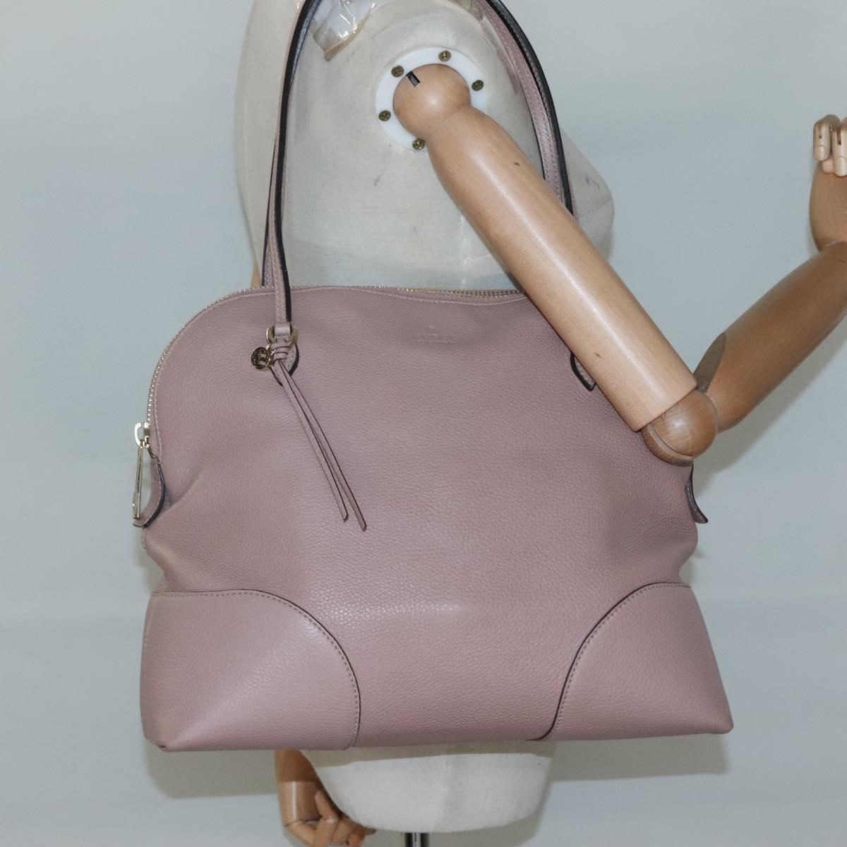 GUCCI Brie Shoulder Bag Leather Gold Pink 323673 Auth 129062