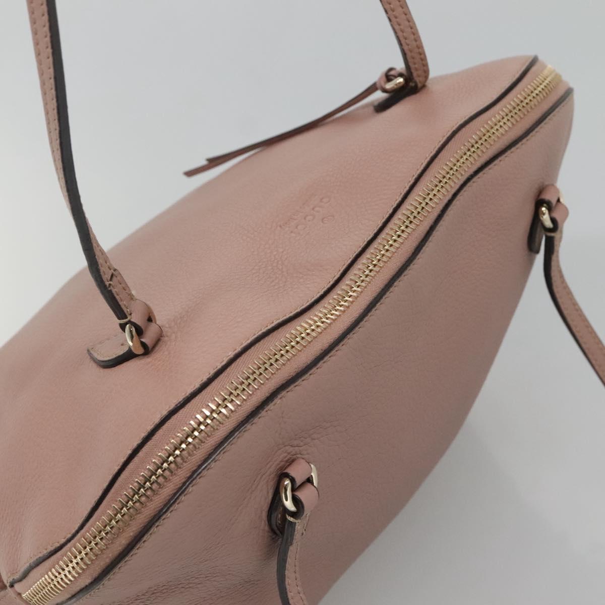 GUCCI Brie Shoulder Bag Leather Gold Pink 323673 Auth 129062