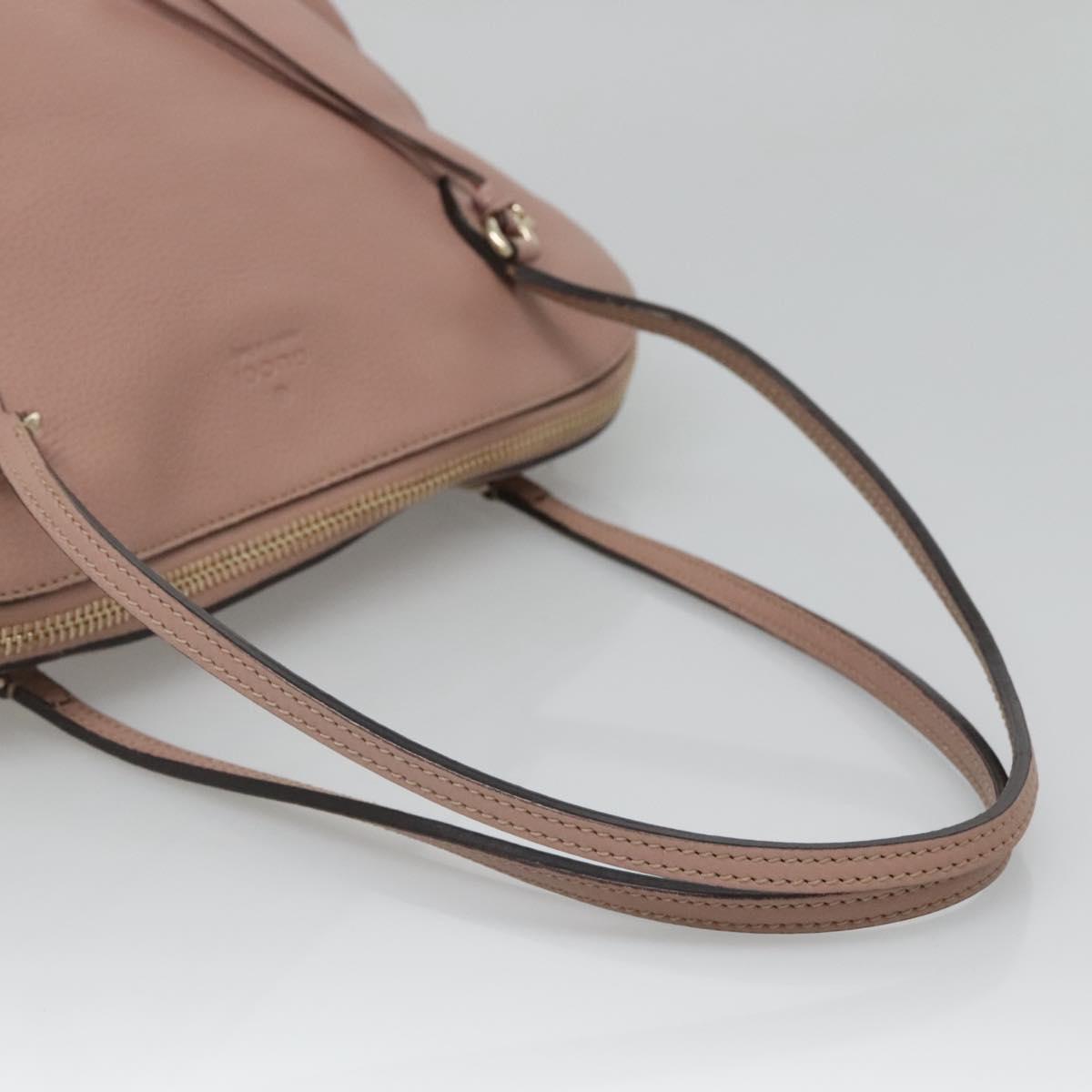 GUCCI Brie Shoulder Bag Leather Gold Pink 323673 Auth 129062
