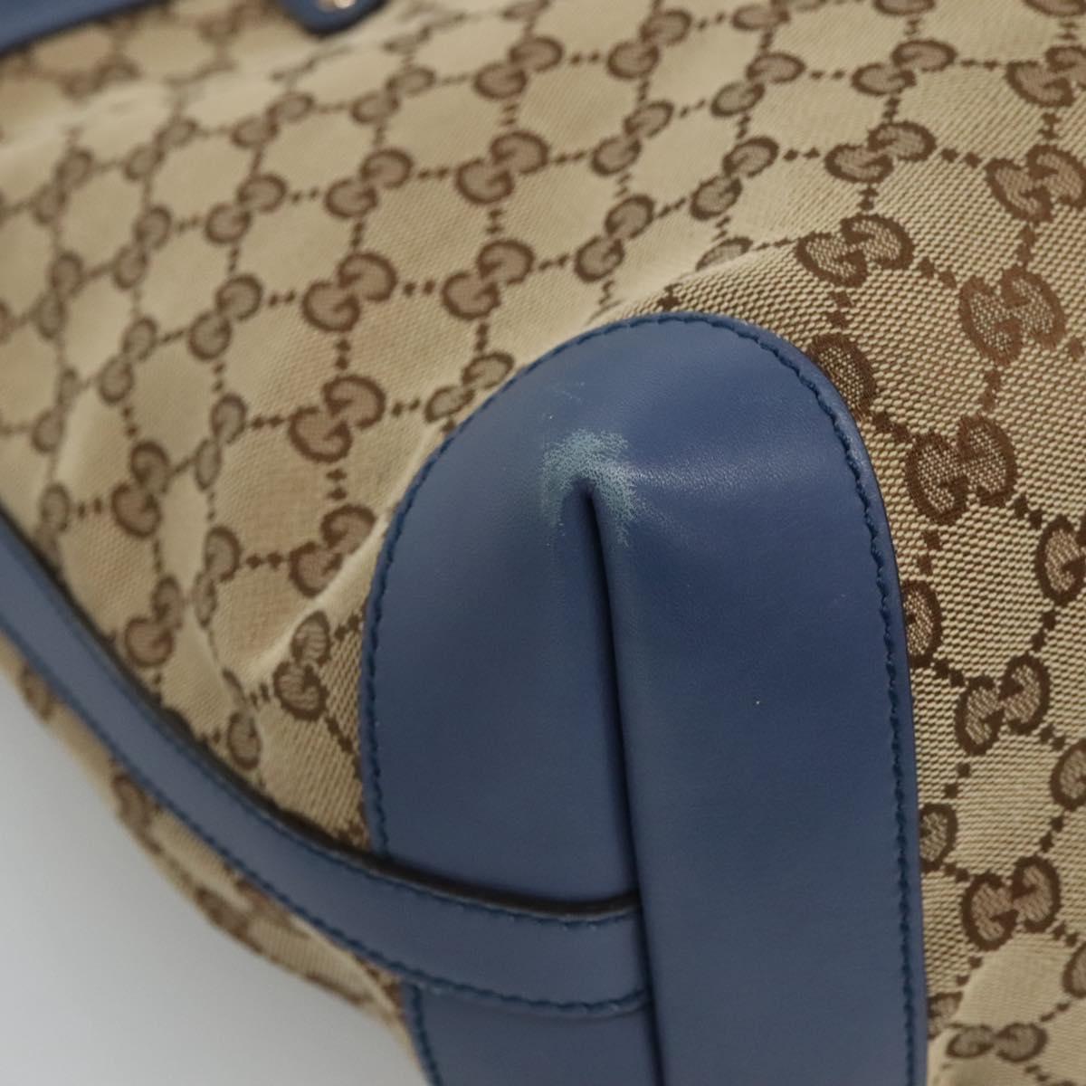 GUCCI GG Canvas Tote Bag Beige Gold 247209 Auth 129064