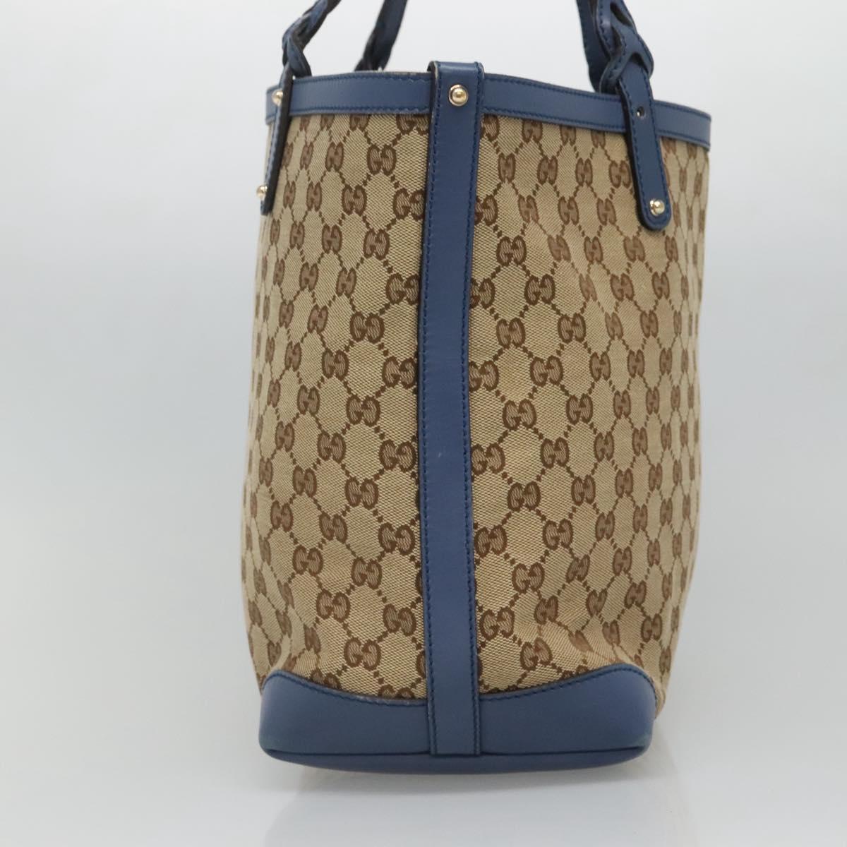 GUCCI GG Canvas Tote Bag Beige Gold 247209 Auth 129064