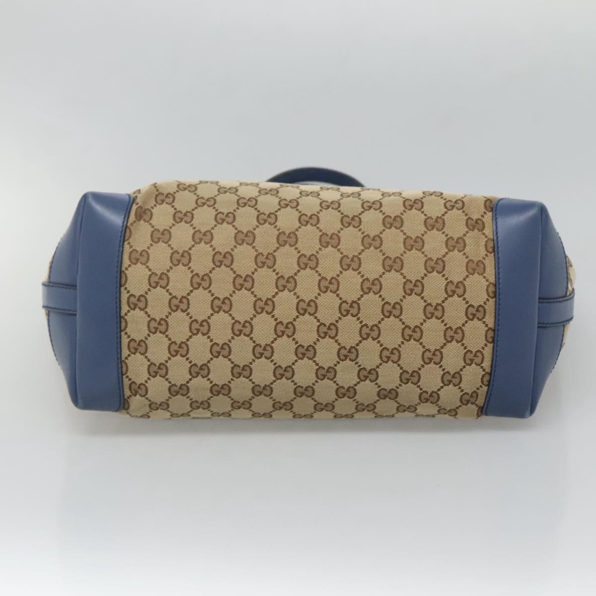 GUCCI GG Canvas Tote Bag Beige Gold 247209 Auth 129064