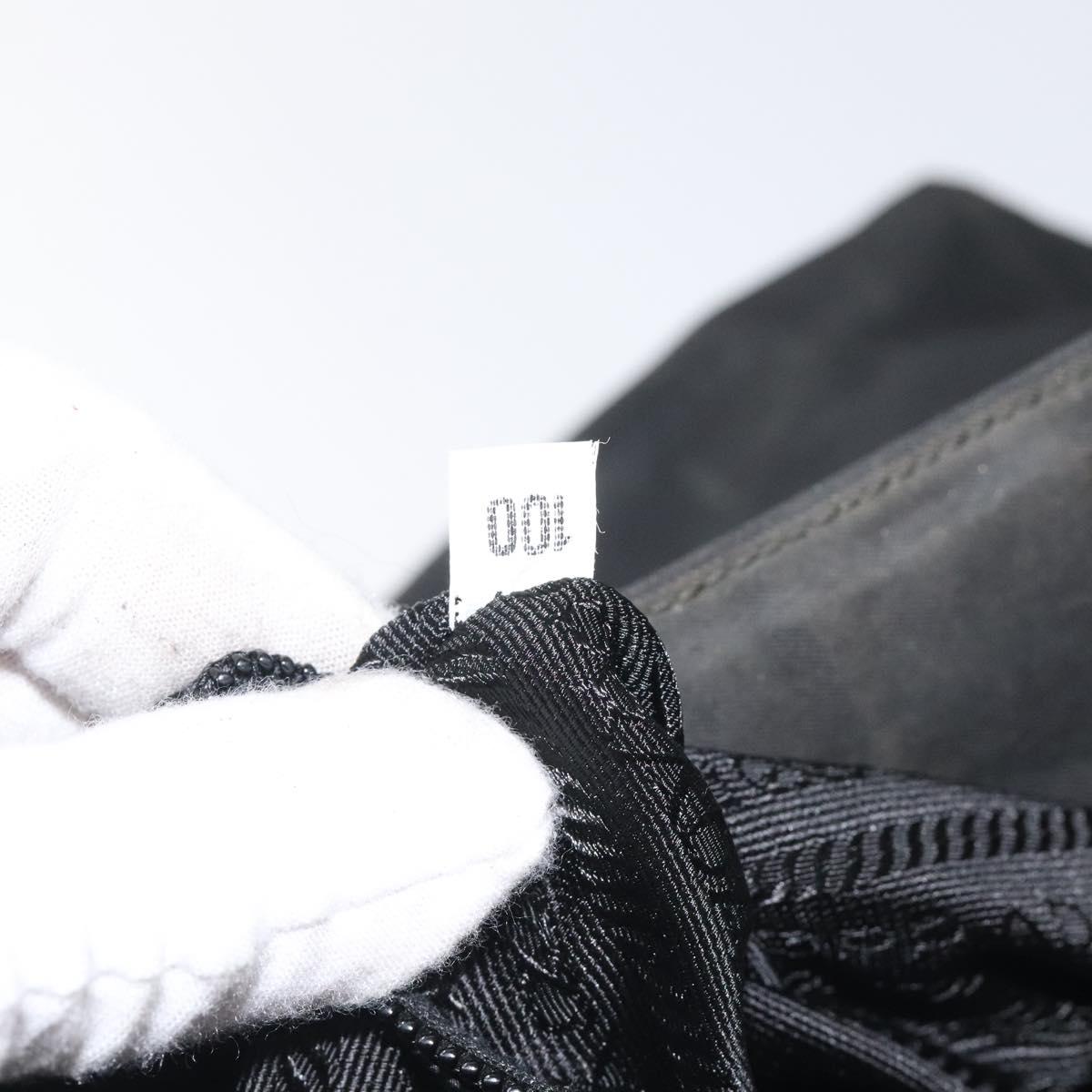 PRADA Shoulder Bag Nylon Black Silver Auth 129067