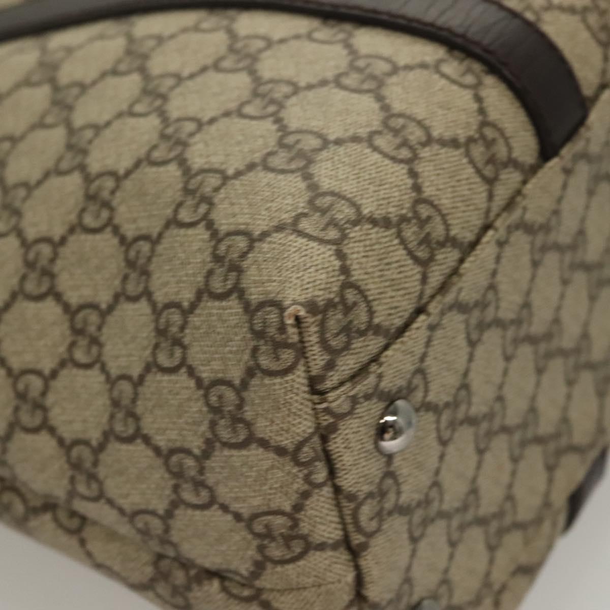 GUCCI GG Supreme Tote Bag PVC Black Silver 114595 Auth 129073