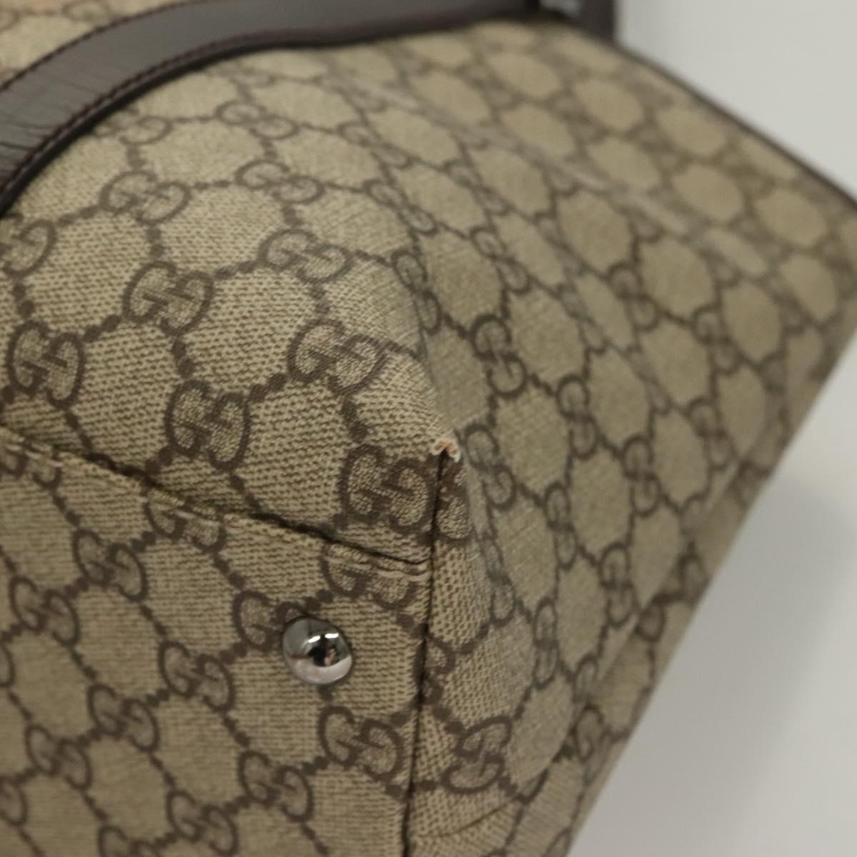 GUCCI GG Supreme Tote Bag PVC Black Silver 114595 Auth 129073