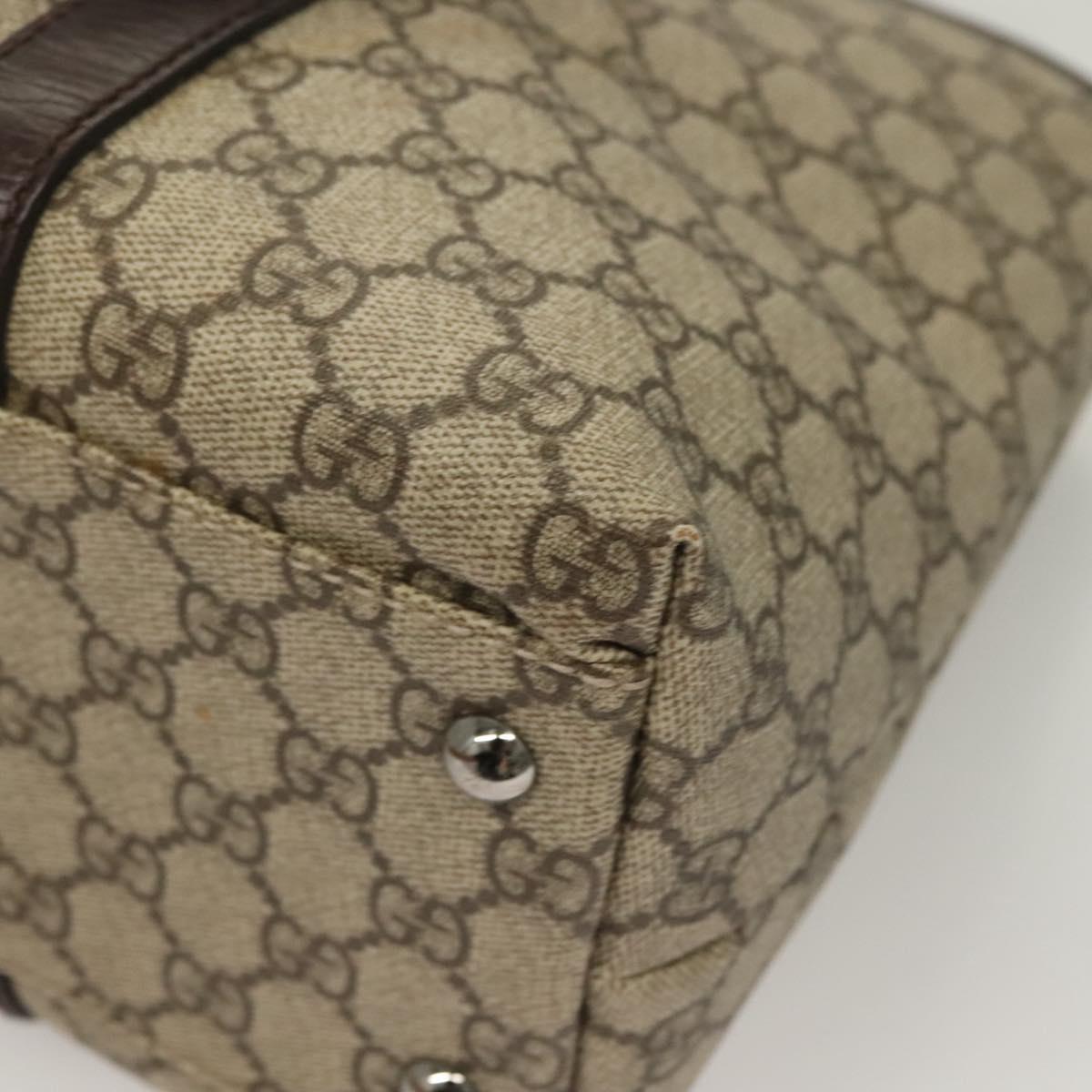 GUCCI GG Supreme Tote Bag PVC Black Silver 114595 Auth 129073